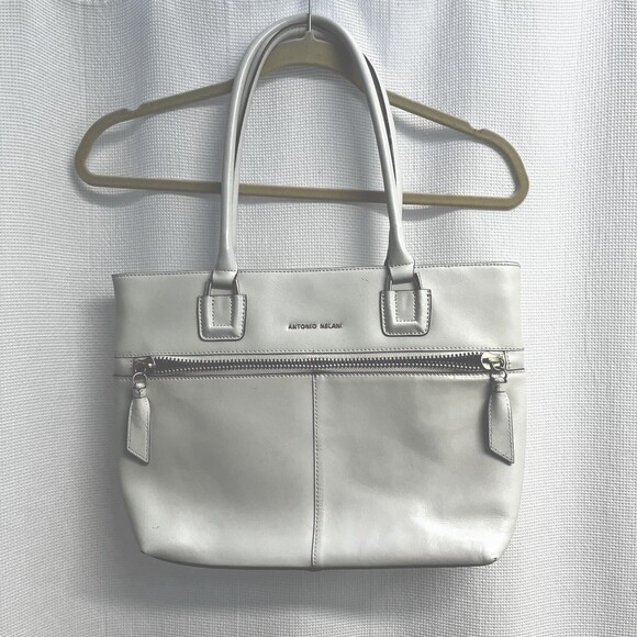 Antonio Melani Handbags - Antonio Melani‎ Women’s White Leather Tote  Shoulder Bag Classic Spring Easter